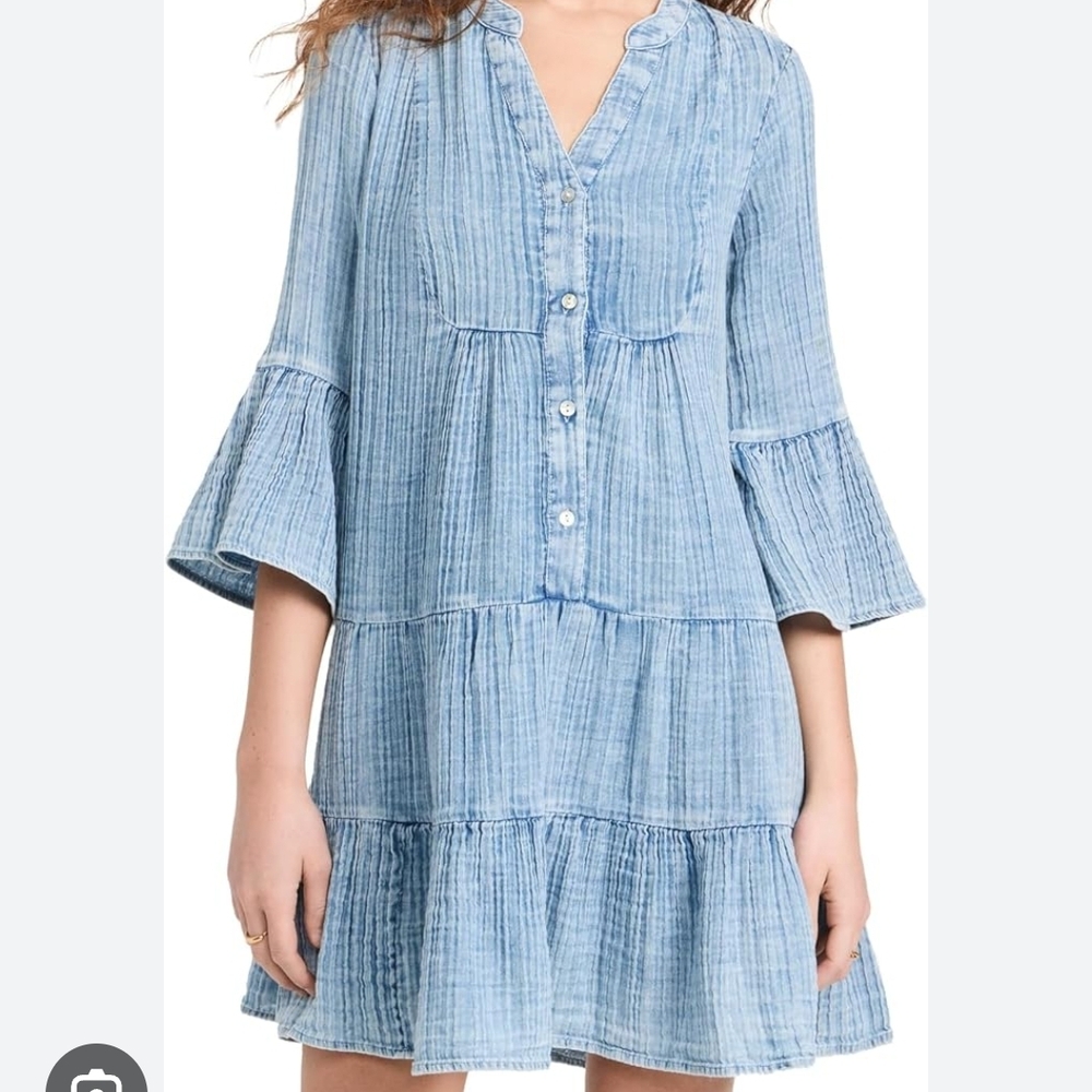 Faherty Blue Tiered Women's Dress